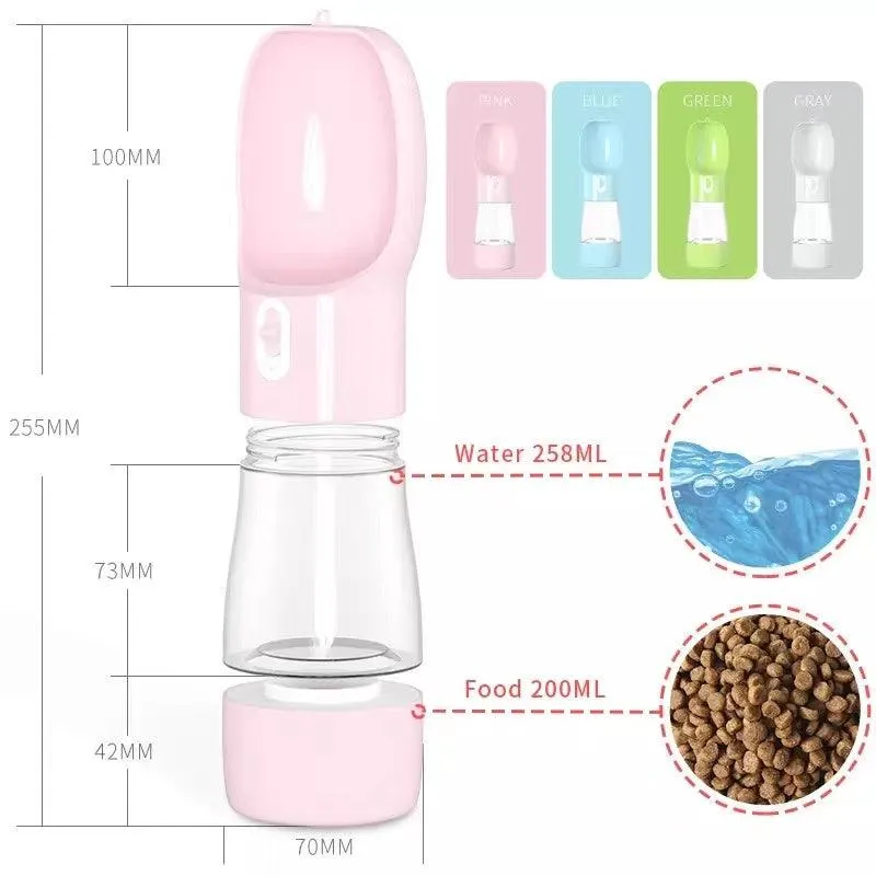 2-in-1 PORTABLE Pet Feeder - Pink