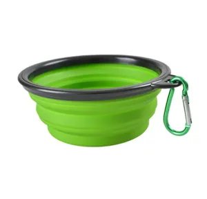 2Pcs M 650ml green Portable Outdoor Pet feed bowl Foldable Silicone travel Bowl AZ11375