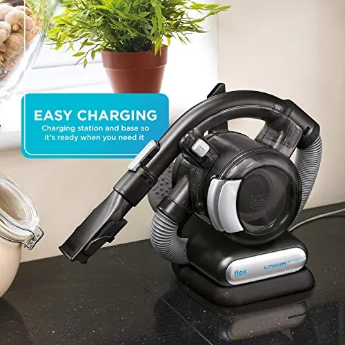 BLACK DECKER 20V Max Flex Handheld Vacuum with Pet Hair Brush, Cordless, Grey (BDH2020FL)