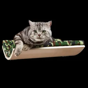 CHILL Cat Shelf & Perch By Cosy and Dozy - Green CAMO & Maple