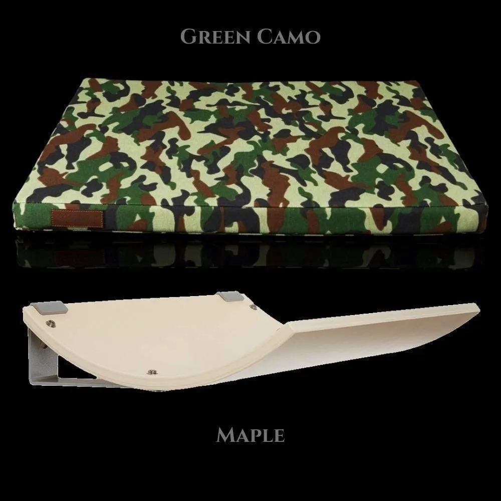 CHILL Cat Shelf & Perch By Cosy and Dozy - Green CAMO & Maple