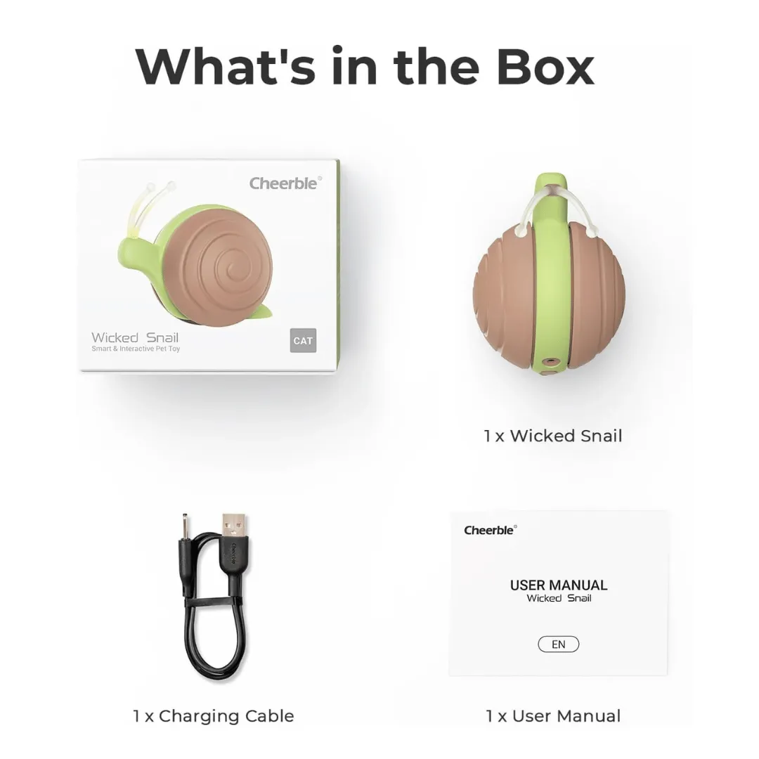 Curatepet Wicked Snail-Brown/Green Interactive Cat Toy