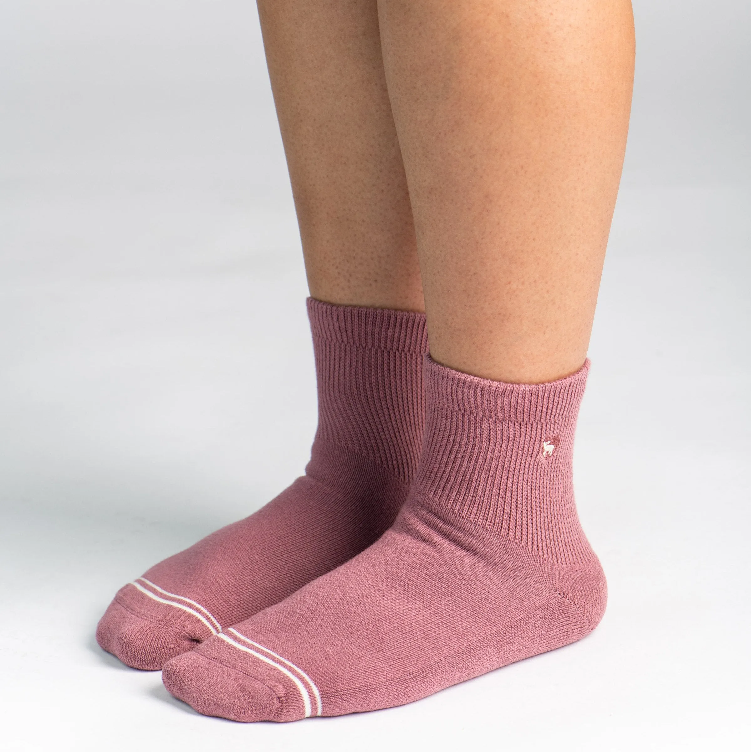 CUSHIONED SOCKS | Comfy Quarter Crew | Tea Rose