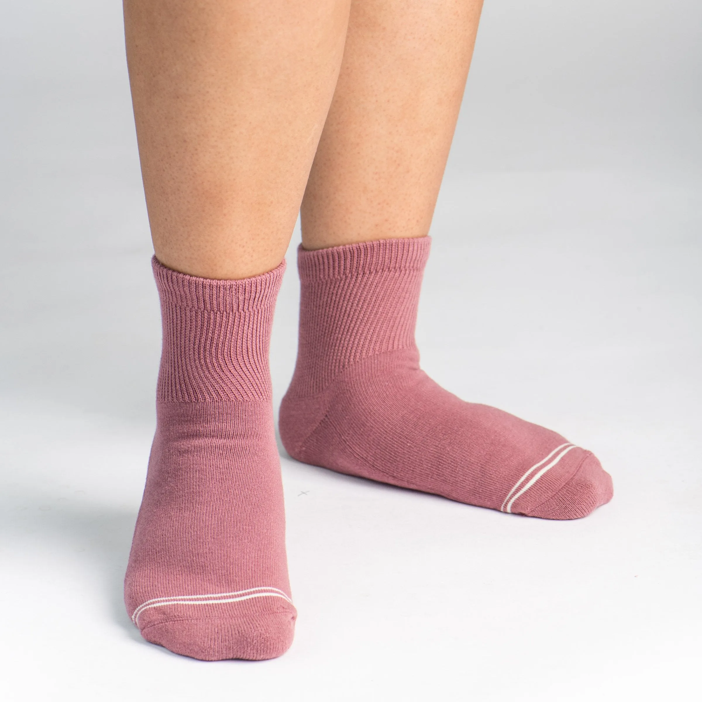 CUSHIONED SOCKS | Comfy Quarter Crew | Tea Rose