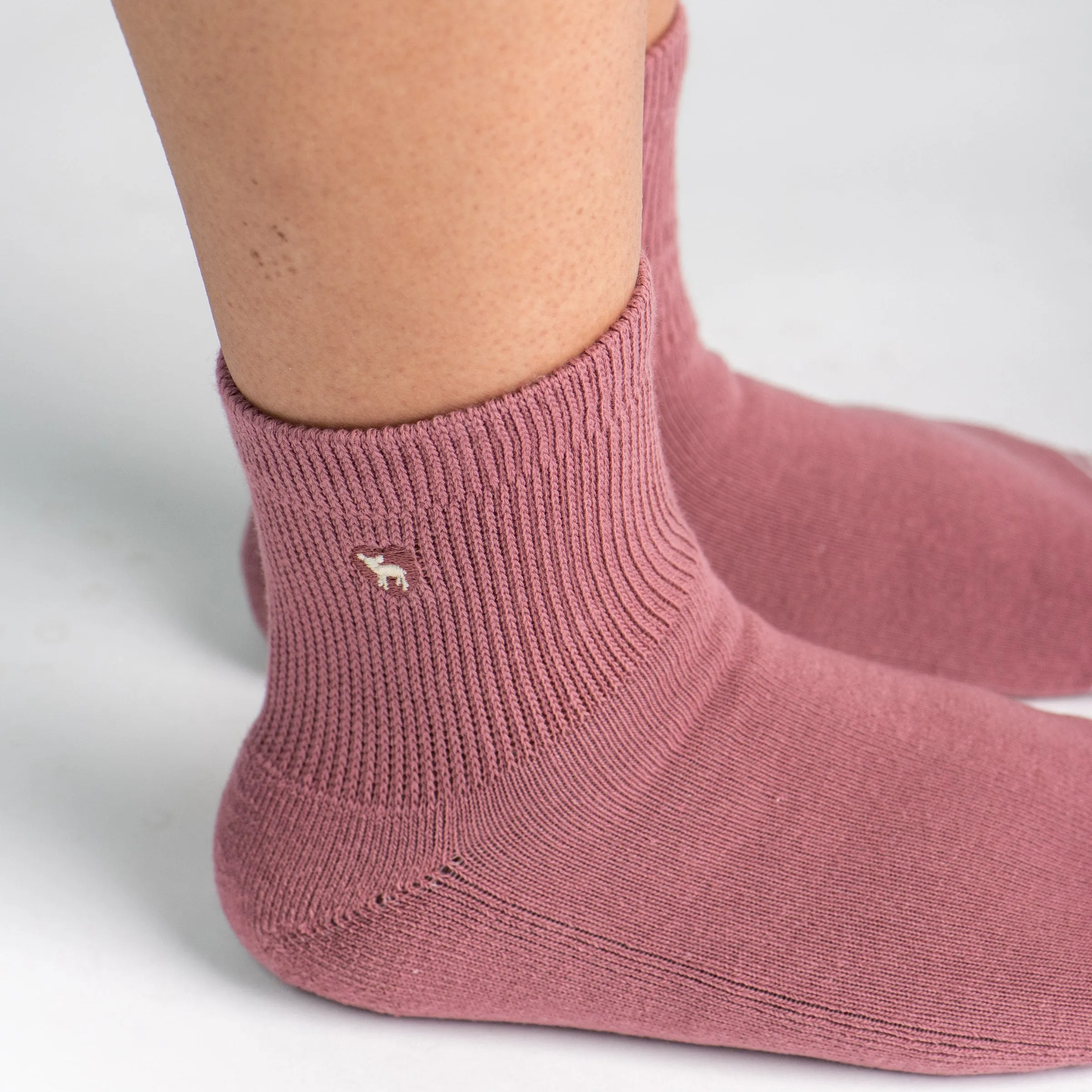 CUSHIONED SOCKS | Comfy Quarter Crew | Tea Rose