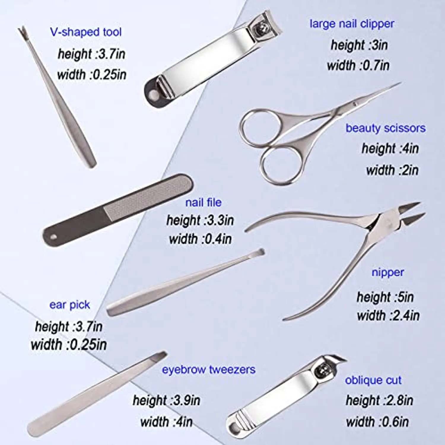 HGINCA Manicure Set Nail Clippers Pedicure Kit -8 Pieces Stainless Steel Personal care Manicure Kit Professional Grooming Kits Nail Care Tools with PU Leather Travel Case Perfect Mother's Day Gift