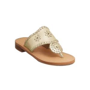 JACK ROGERS Girls Jacks Flat Sandal PLATINUM 112202JK01-PLAT