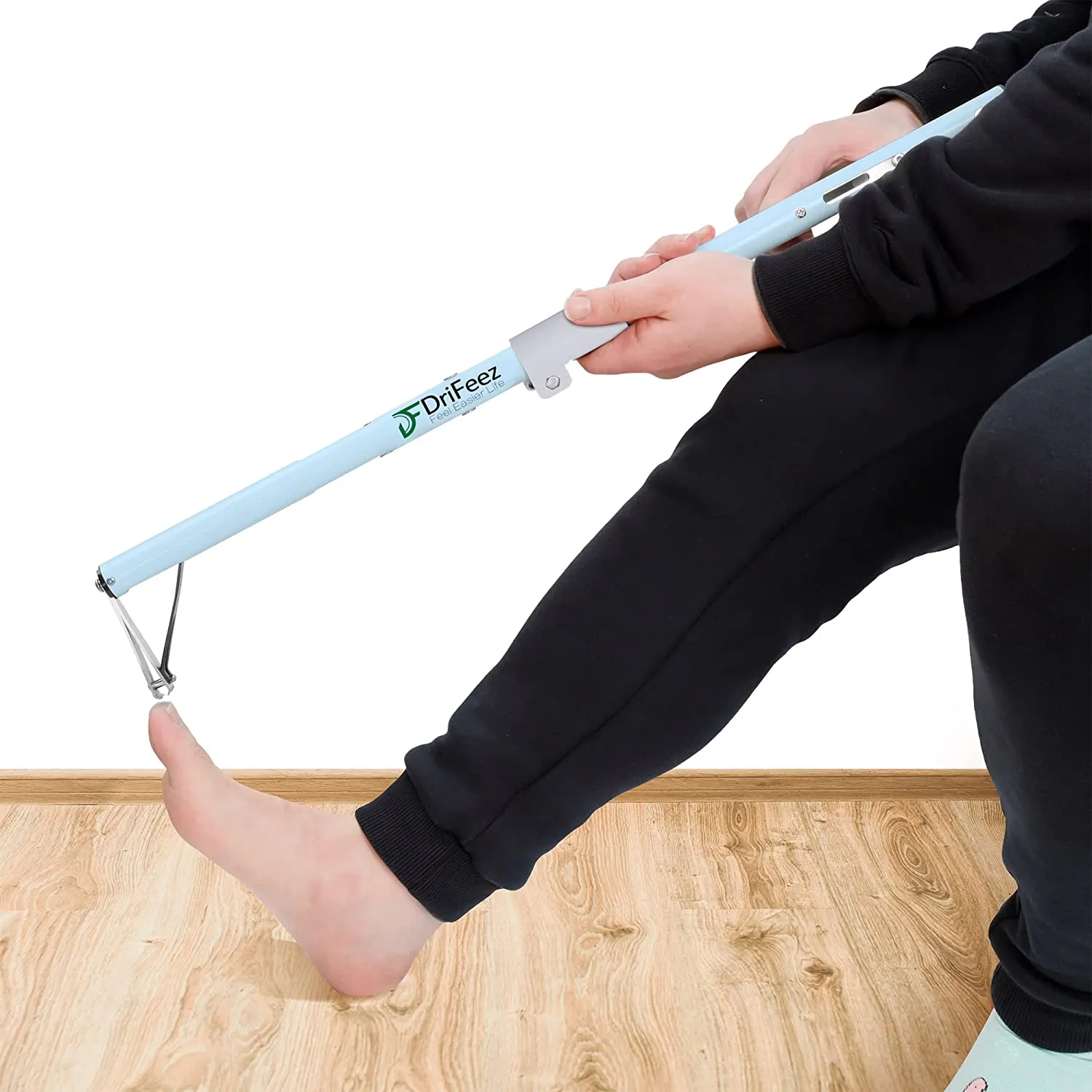 Long Handle Toenail Clippers 4mm Wide Jaw Opening for Seniors Thick Toenails, Overweight, Obese, Hip and Waist Patients | Easy Reach Toe Nail Clipper for Feet (Crystal White - 20" / 50cm)