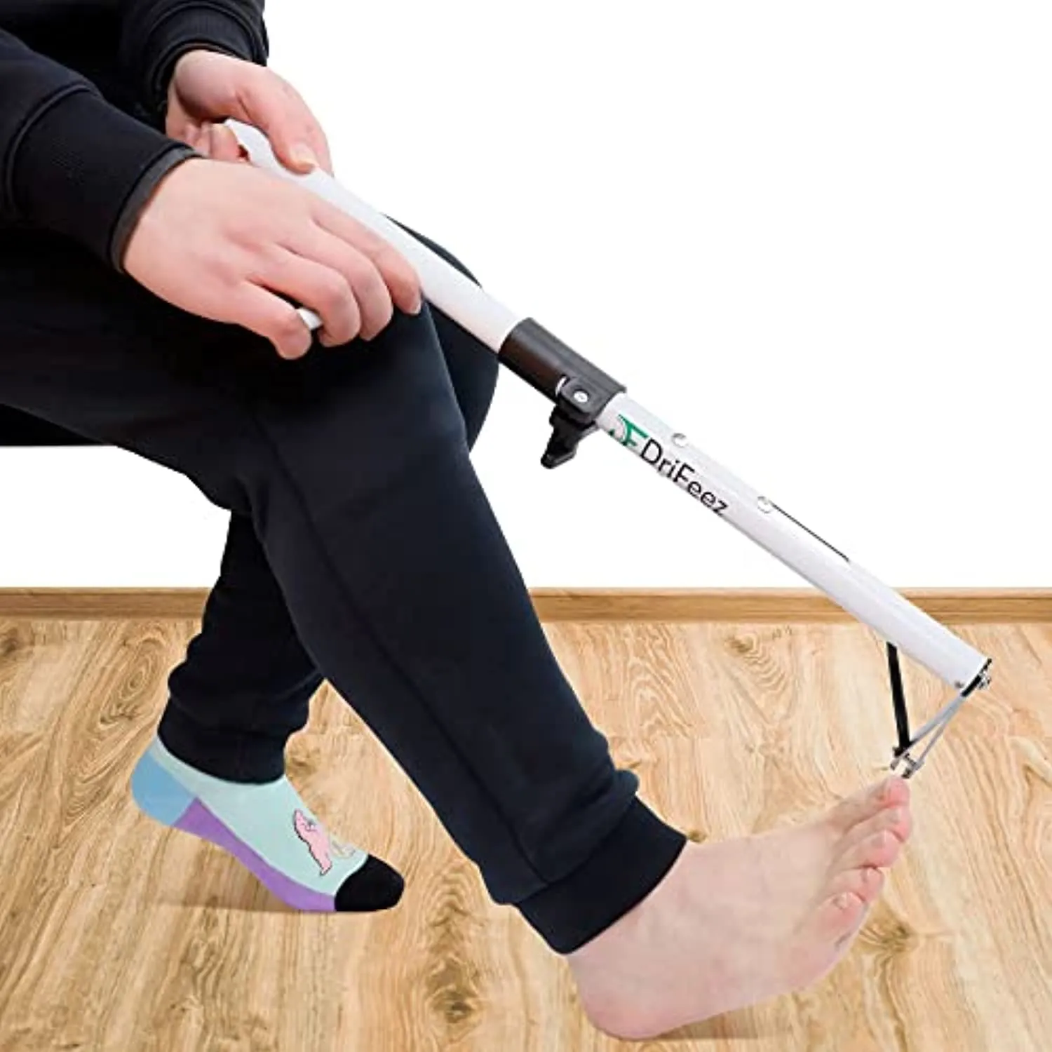Long Handle Toenail Clippers 4mm Wide Jaw Opening for Seniors Thick Toenails, Overweight, Obese, Hip and Waist Patients | Easy Reach Toe Nail Clipper for Feet (Crystal White - 20" / 50cm)