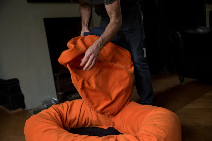 Orange Moleskin Dog Bed