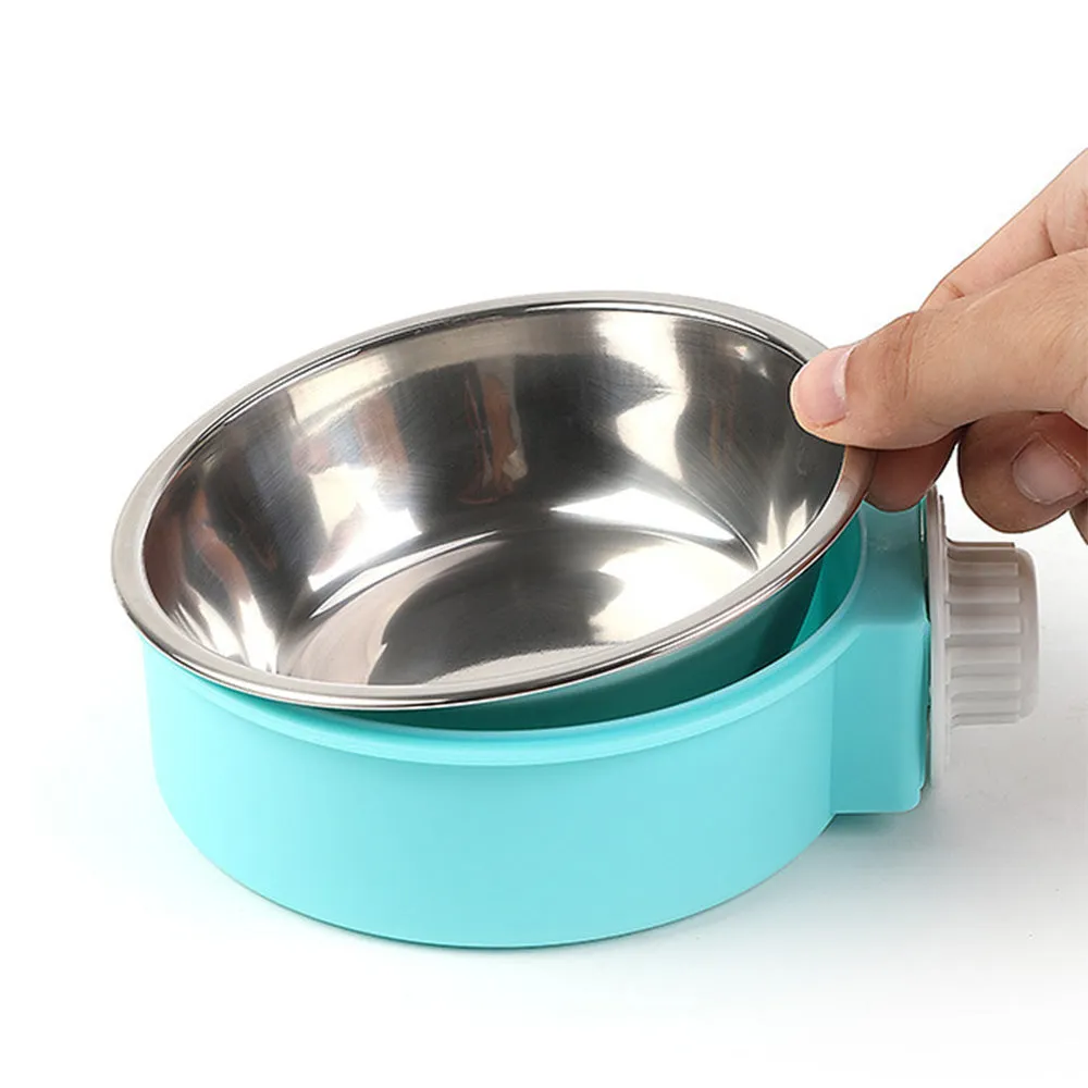 PAWS ASIA Suppliers Stainless Steel Modern Portable Adjustable Height Cage Hanging Dog Bowl