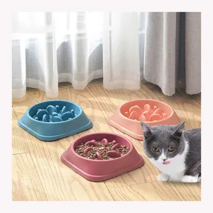 PAWS ASIA Wholesale PP Plastic Portable Slow Eating Non Slip Dog And Cat Bowls