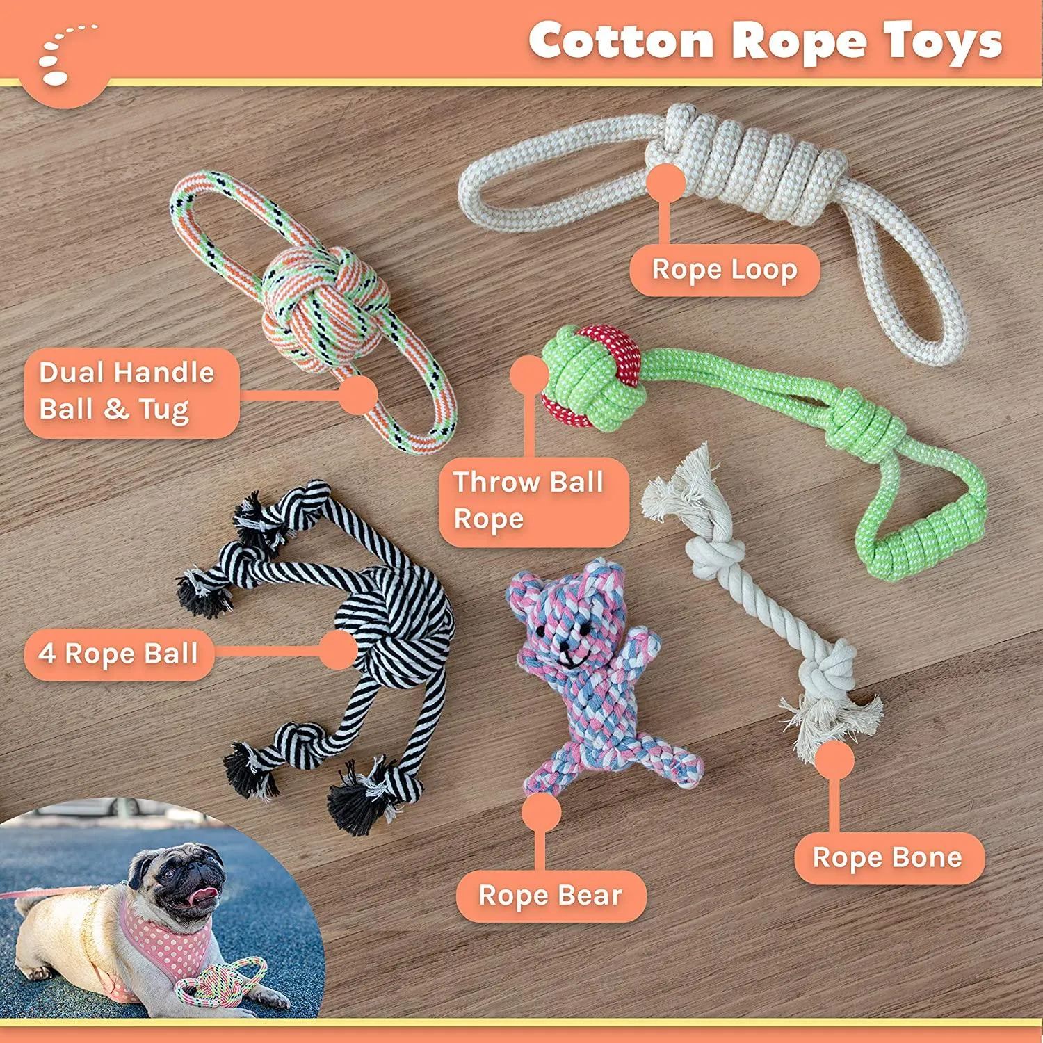 Pet Interactive Dog Rope Toy Starter Set , Training Puppies Play Grooming Glove Portable Travel Bowl