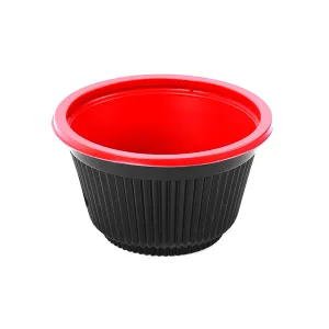 Red & Black Soup Bowl 450 Cc With Lids 200 Pieces
