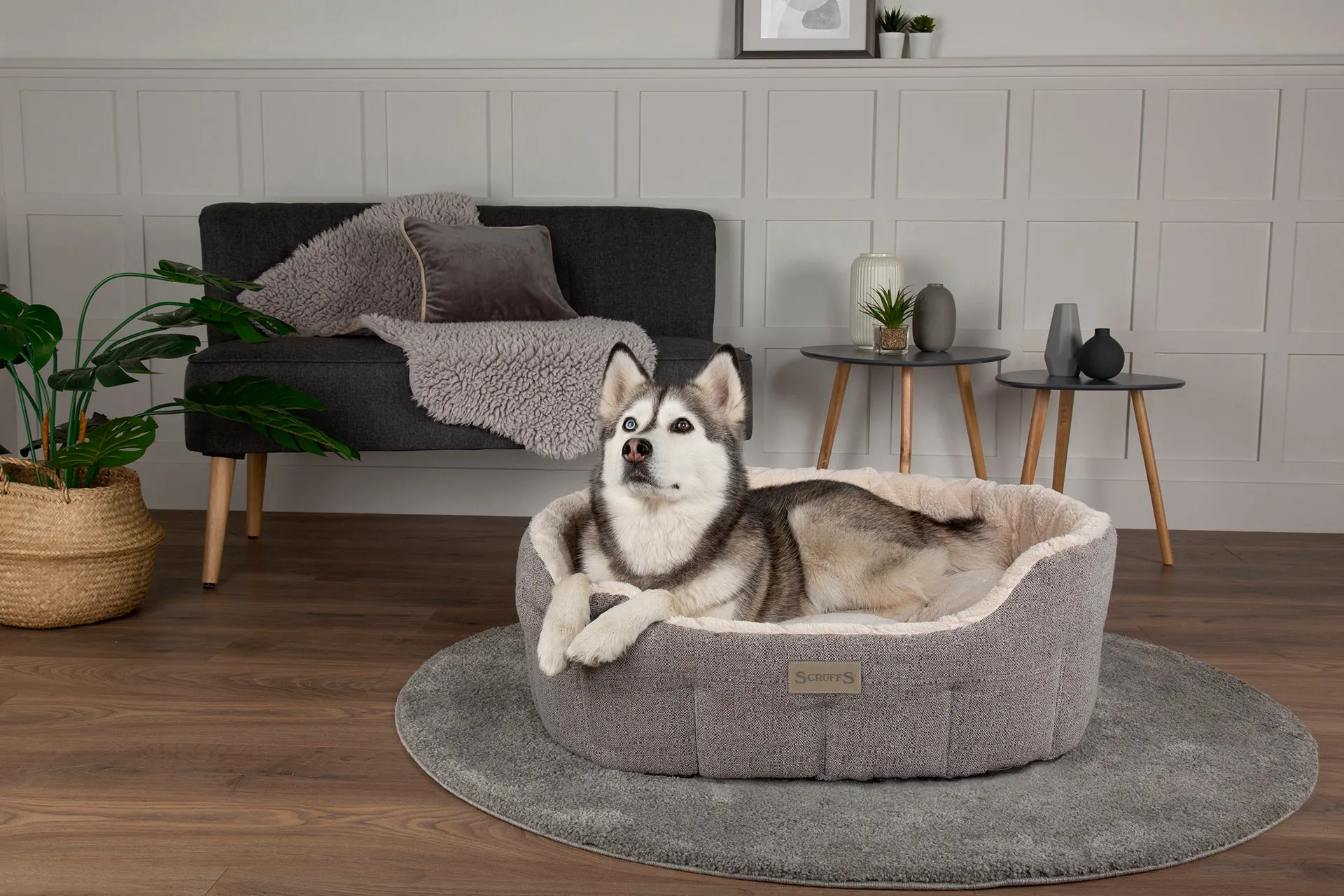 Scruffs - Woodlands Oval Bed Grey (55cm)