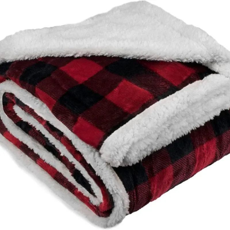 Sherpa Fleece Pet Blanket Reversible Microfiber