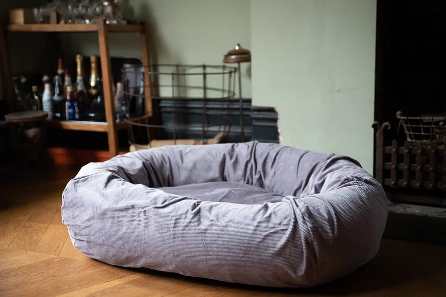 Silver grey corduroy dog bed covers