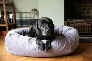 Silver grey corduroy dog bed covers