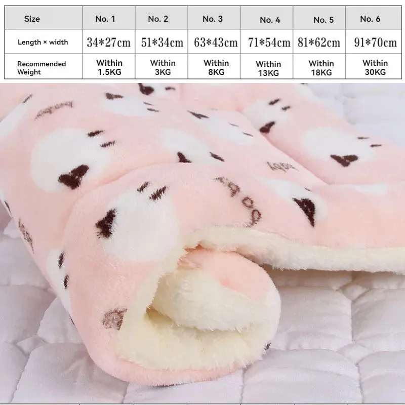 Soft Flannel Pet Mat | Winter Thicken Warm Cat & Dog Blanket | Puppy Sleeping Cover Towel | Cushion for Small, Medium & Large Dogs