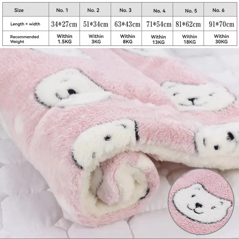 Soft Flannel Pet Mat | Winter Thicken Warm Cat & Dog Blanket | Puppy Sleeping Cover Towel | Cushion for Small, Medium & Large Dogs