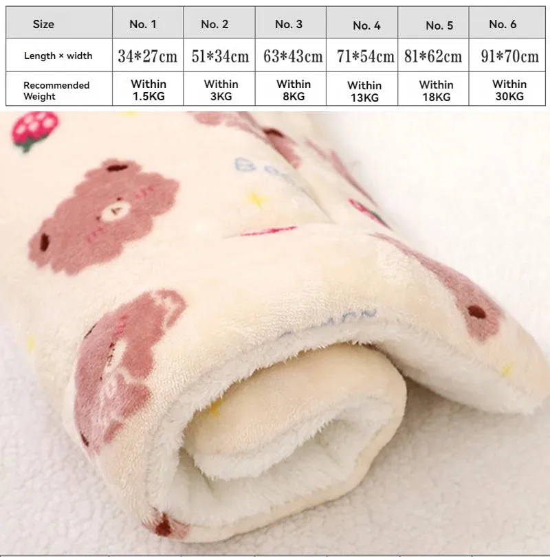 Soft Flannel Pet Mat | Winter Thicken Warm Cat & Dog Blanket | Puppy Sleeping Cover Towel | Cushion for Small, Medium & Large Dogs