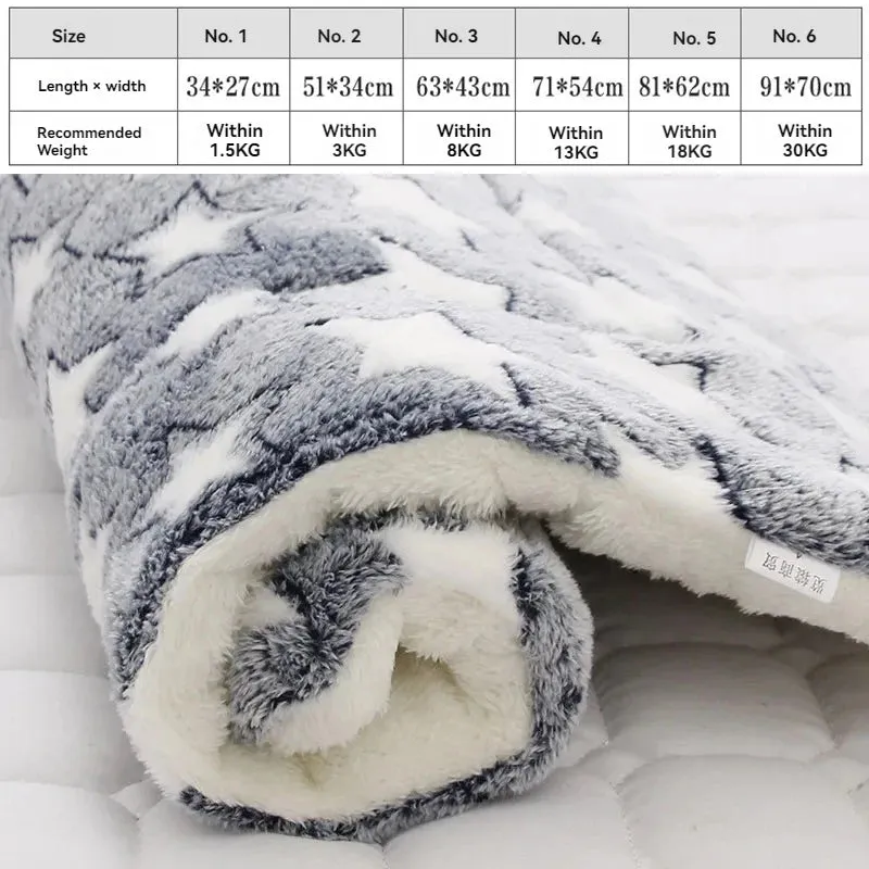 Soft Flannel Pet Mat | Winter Thicken Warm Cat & Dog Blanket | Puppy Sleeping Cover Towel | Cushion for Small, Medium & Large Dogs