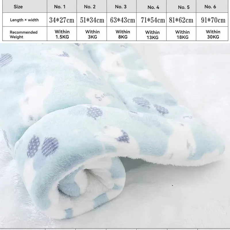 Soft Flannel Pet Mat | Winter Thicken Warm Cat & Dog Blanket | Puppy Sleeping Cover Towel | Cushion for Small, Medium & Large Dogs
