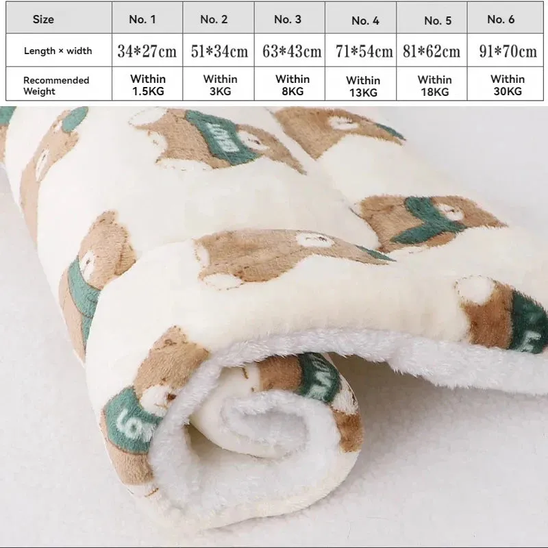 Soft Flannel Pet Mat | Winter Thicken Warm Cat & Dog Blanket | Puppy Sleeping Cover Towel | Cushion for Small, Medium & Large Dogs