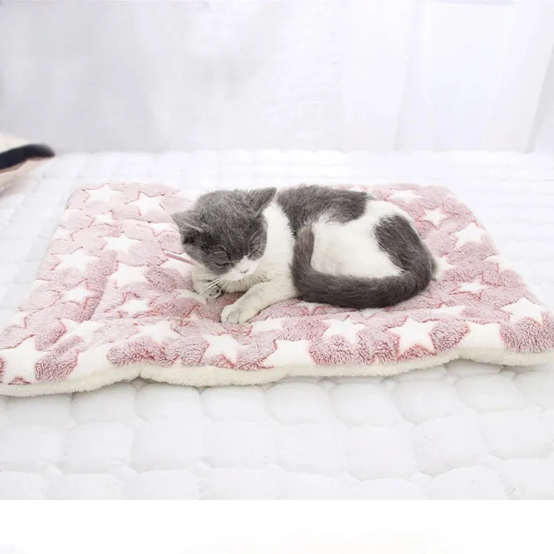 Soft Flannel Pet Mat | Winter Thicken Warm Cat & Dog Blanket | Puppy Sleeping Cover Towel | Cushion for Small, Medium & Large Dogs