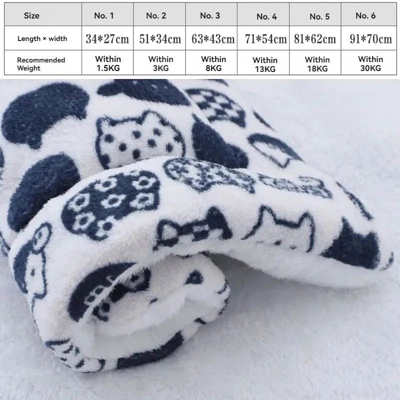 Soft Flannel Pet Mat | Winter Thicken Warm Cat & Dog Blanket | Puppy Sleeping Cover Towel | Cushion for Small, Medium & Large Dogs