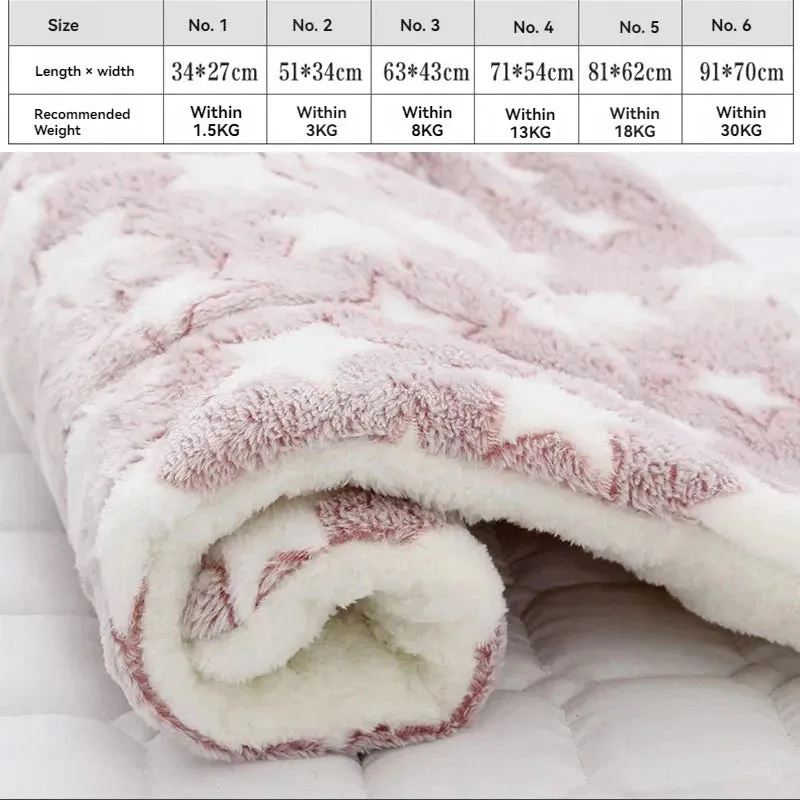 Soft Flannel Pet Mat | Winter Thicken Warm Cat & Dog Blanket | Puppy Sleeping Cover Towel | Cushion for Small, Medium & Large Dogs