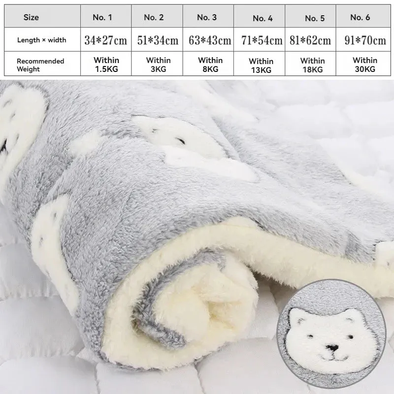 Soft Flannel Pet Mat | Winter Thicken Warm Cat & Dog Blanket | Puppy Sleeping Cover Towel | Cushion for Small, Medium & Large Dogs