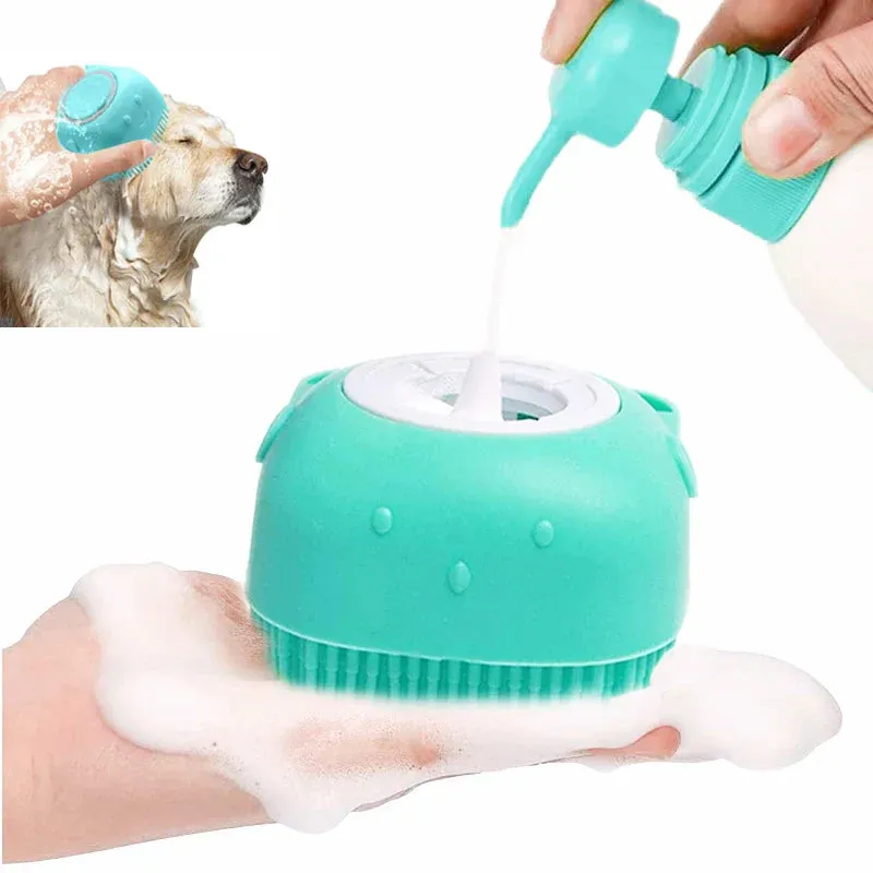 Soft Silicone Pet Bathing Brush - Massager for Dogs and Cats, Bathing Comb, Grooming and Cleaning Supplies