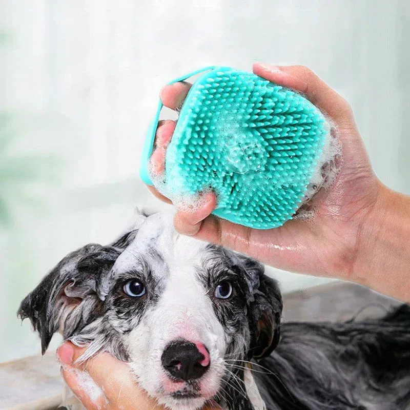 Soft Silicone Pet Bathing Brush - Massager for Dogs and Cats, Bathing Comb, Grooming and Cleaning Supplies