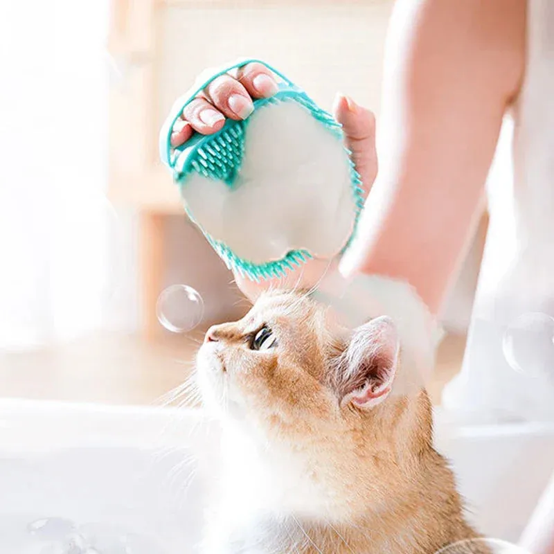 Soft Silicone Pet Bathing Brush - Massager for Dogs and Cats, Bathing Comb, Grooming and Cleaning Supplies
