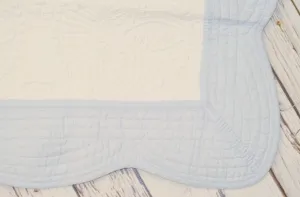 White/Baby Blue Monogram Quilts
