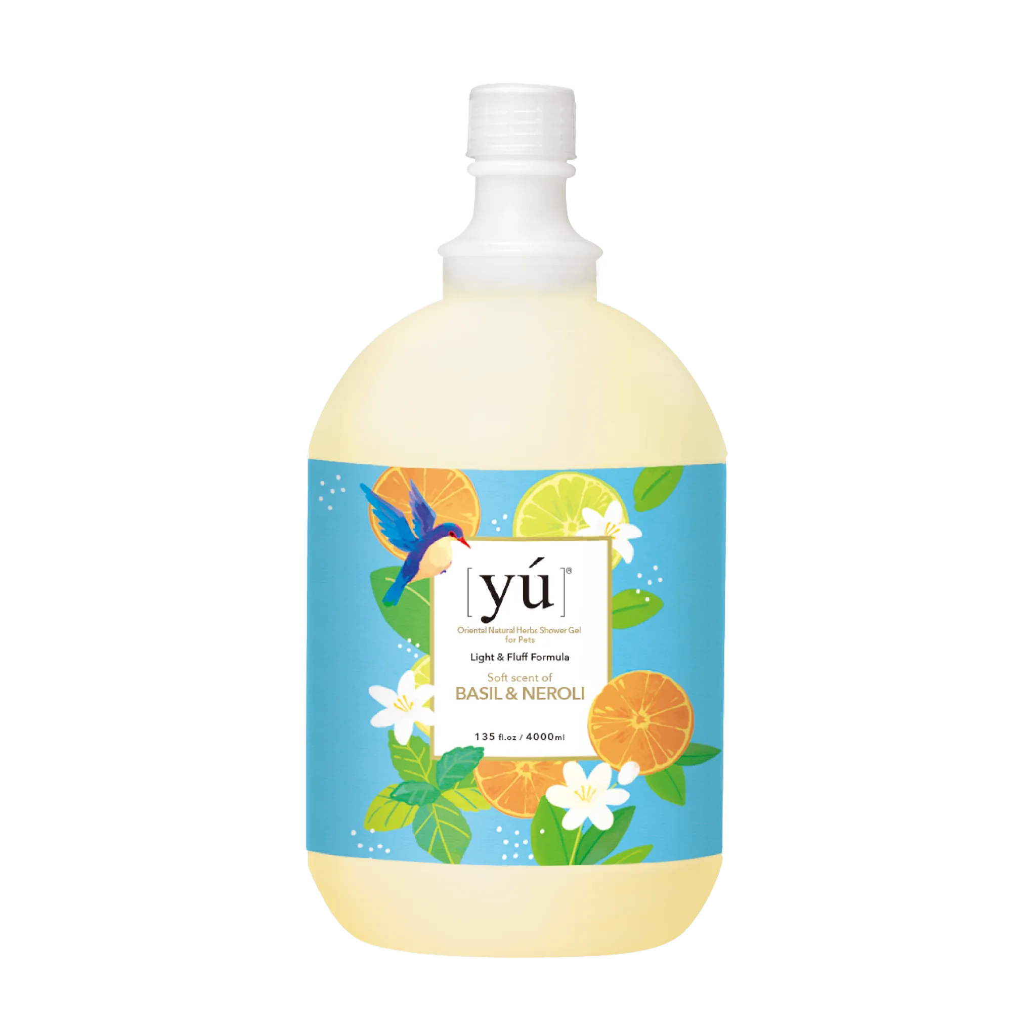 YU Light & Fluff Formula Oriental Natural Herbs Shower Gel for Cats & Dogs - Basil & Neroli (4000ml)